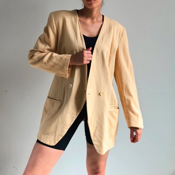 Vintage Ann Taylor cream 100% wool blazer - Picture 7 of 7